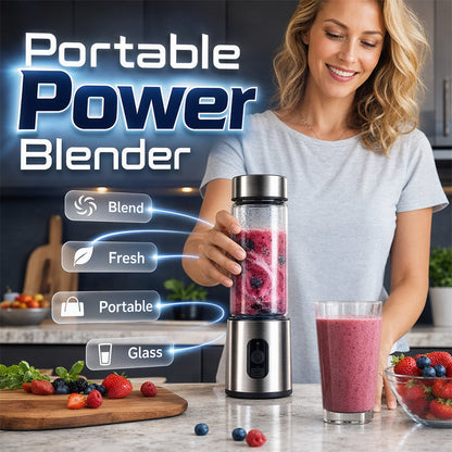 🥤 50% DE RÉDUCTION ! ⚡ Blender Électrique Portable – Verre Borosilicate & Inox 304 – 6 Lames & 4000 mAh for Smoothies