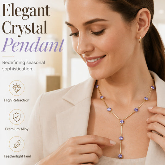📢 50% DE RÉDUCTION ! ⏰ Collier Pendentif Y Élégant – Alliage & Cristal Artificiel – Géométrique & Brillant for Femme