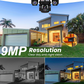 📹 50% DE RÉDUCTION ! ☀️ Caméra Sécurité Solaire Sans Fil – ABS & IP66 – Triple Objectif 9MP & Vision Nocturne Couleur for Maison & Jardin