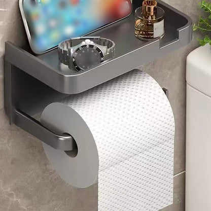🚽 50% DE RÉDUCTION ! 🧻 Porte-Papier Toilette Mural avec Étagère – PP – Sans Percer & Imperméable for Salle de Bain