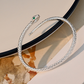 🐍 50% DE RÉDUCTION ! 💍 Bracelet Manchette Vintage Serpent – Matériau Mixte – Texture Écailles & Yeux Vert – Ouvert & Réglable for Look Audacieux