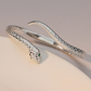 🐍 50% DE RÉDUCTION ! 💍 Bracelet Manchette Vintage Serpent – Matériau Mixte – Texture Écailles & Yeux Vert – Ouvert & Réglable for Look Audacieux