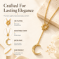 🌙 50% DE RÉDUCTION ! ☀️ Collier Pendentif Soleil & Lune – Alliage Plaqué Or – Lariat Cascade & Maille Forçat for Femme