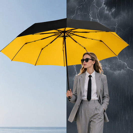 ☂️ 50% DE RÉDUCTION ! 🌧️ Grand Parapluie Automatique Soleil & Pluie – Acier + Vinyle – Ø 125 cm & UPF 50+ & Double Nervures pour Famille et Pendulaires 🛡️