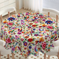 🌺 OFFRE À DURÉE LIMITÉE – 50% ! 🌸 Nappe à Motifs Floraux Rétro – Polyester – Oiseaux & Fleurs – 11 Tailles (90×140 cm à 180×180 cm) for Salle à Manger & Fête