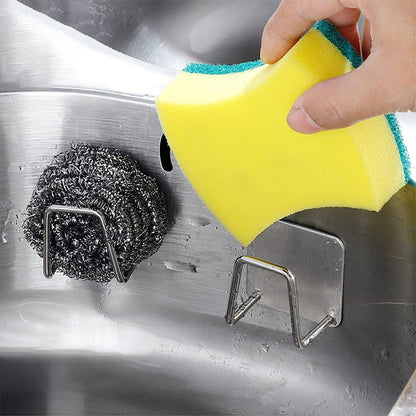 🧽 -50% ! 🚿 Porte-Éponge pour Évier de Cuisine – Acier Inoxydable – Auto-Adhésif & Évacuation d’Eau – Gain de Place pour Cuisine & Salle de Bain 🍳