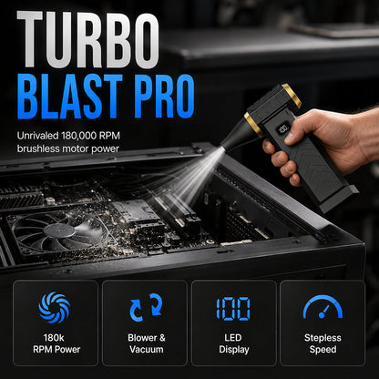 📢 50% DE RÉDUCTION ! ⏰ Souffleur & Aspirateur Turbo Portable – ABS – 130k/180k RPM & 8000 mAh & Type-C for Nettoyage Maison & Voiture