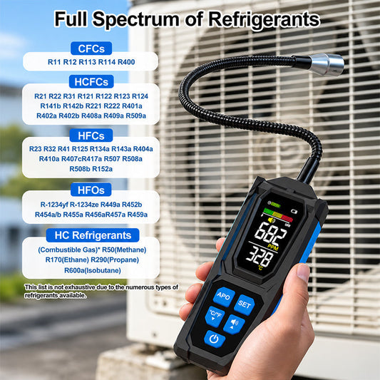 ❄️ 50% DE RÉDUCTION ! 🔍 Détecteur de Fuites Halogène Rechargeable – Type-C & Sonde Flexible – Multi-Gaz & Écran LCD for Clim & Froid