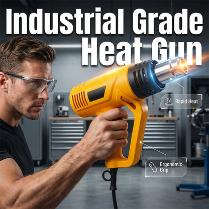 🔥 50% DE RÉDUCTION ! 🔫 Pistolet à Chaleur Électrique 2000 W – 2 Températures (300 °C / 600 °C) & Câble 1,5-5 m for Covering Auto & Bricolage