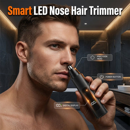 🧔 50% DE RÉDUCTION ! ✂️ Tondeuse Électrique Poils de Nez Rechargeable – ABS – Lames Rotatives 360° & Charge Type-C for Soin Homme