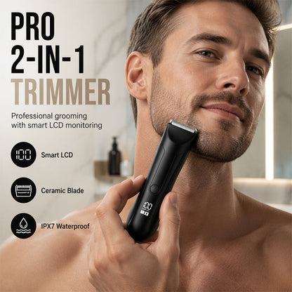 ✂️ PROMO FLASH : 50% DE RÉDUCTION ! Tondeuse Corps 2-en-1 pour Hommes – Lame Céramique Respectueuse de la Peau, Base de Charge Intelligente & Spot LED Haute Densité for un Rasage Précis et Sans Coupures ✨🚿