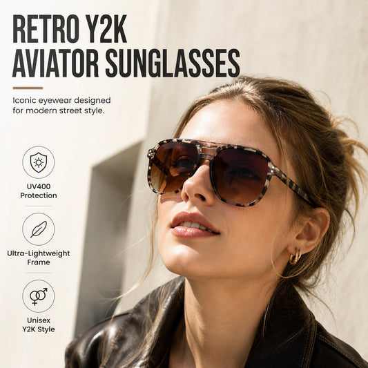 📢 50% DE RÉDUCTION !! ⏰ Lunettes de Soleil Tendance UV400 – Monture PC – Branches Flexibles & Verres Résistants aux Chocs pour Homme & Femme 🕶️