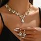 💎 50% DE RÉDUCTION ! ✨ Parure Collier & Boucles d’Oreilles Pendentif Goutte Scintillant – Alliage + Strass – 52 cm & 3,5 cm for Mariage & Soirée