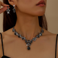 💎 50% DE RÉDUCTION ! ✨ Parure Collier & Boucles d’Oreilles Pendentif Goutte Scintillant – Alliage + Strass – 52 cm & 3,5 cm for Mariage & Soirée