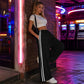 👖🌸 -50% ! ✨ Pantalon de Jogging à Rayures et Cordon – Mélange Premium – Coupe Taille Haute & Drapé Fluide pour Yoga, Voyage et Quotidien 🧘‍♀️