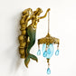 🧜‍♀️ -50% ! ✨ Applique Murale Sirène Vintage – Résine + Abat-Jour Verre – Style Art Déco & Laiton pour Décoration Côtière 🛋️
