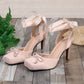 👠 -50% ! 🎀 Escarpins à Talons Hauts Bout Carré à Lacets pour Femme – Talon 8,8 cm & Semelle Rouge – Style Ballet Moderne pour Mariage & Soirée 💃