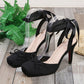 👠 -50% ! 🎀 Escarpins à Talons Hauts Bout Carré à Lacets pour Femme – Talon 8,8 cm & Semelle Rouge – Style Ballet Moderne pour Mariage & Soirée 💃