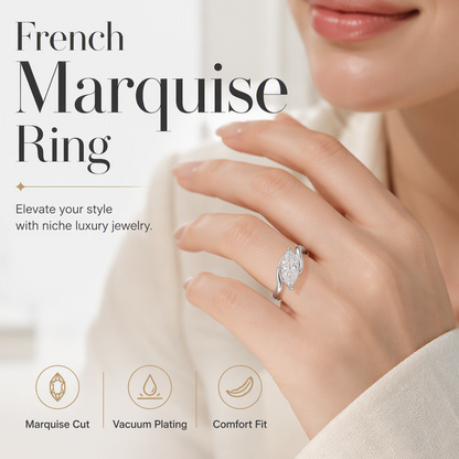 💍 -50% ! ✨ Bague Marquise Radieuse – Cuivre + Zircon – Taille Marquise Brillante & Finition Française pour Quotidien Chic 💎
