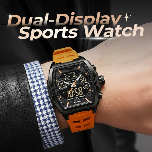 ⌚ -50% ! 🌙 Montre Sport Double Affichage Homme – ABS + Silicone – Analogique & Digital – Rétroéclairage LED – 5 ATM – Boîtier Tonneau 51 mm – 8 Coloris 🏃