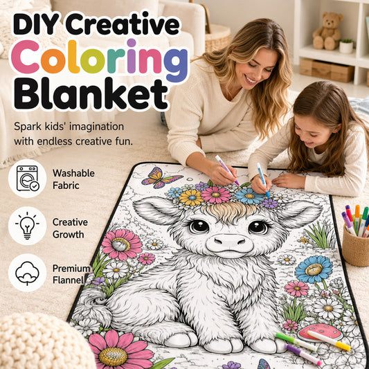 ✨ 50 % DE RÉDUCTION ! 💯 Couverture Livre de Coloriage DIY pour Enfants – Polyester Flanelle – Lavable & Réutilisable pour Activité Créative Sans Écran 🎨