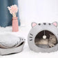 🐾 -50% ! 🏡 Lit-Tente 2-en-1 pour Animal – Tissu Doux – Design Dôme Convertible & Balle Suspendue Interactive pour Chat et Petit Chien 🛏️
