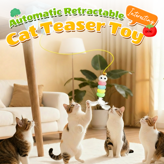 💎 -50% ! ✨ Jouet Automatique Rétractable pour Chat – ABS + Peluche – Mouvement IR Aléatoire & Recharge USB pour Divertissement Mains Libres 🐱