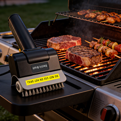 🍢 50 % DE RÉDUCTION ! 🔥 Brosse Électrique Sans Fil pour Barbecue – ABS + Acier Inoxydable – 1100 tr/min & Batterie 2000 mAh (90 min) pour Grilles Propres 🧽