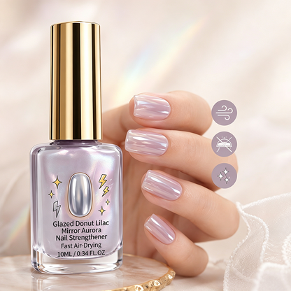📢 50% DE RÉDUCTION ! 💅 Fortifiant à Ongles Effet Miroir Brillant Lilas – 10 ml – Finition Aurora Glacée & Séchage Rapide à l’Air pour Ongles Renforcés ✨