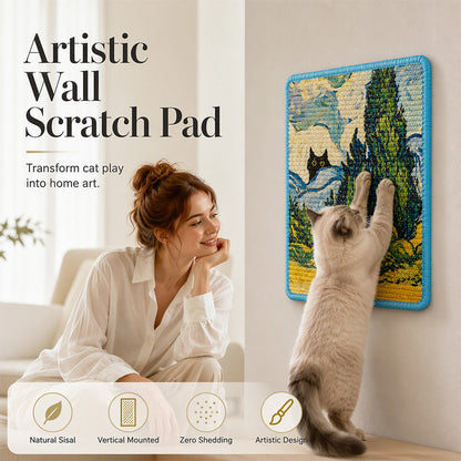 🎨 PROMO FLASH : 50% DE RÉDUCTION ! Griffoir Mural Artistique pour Chat en Sisal Naturel – Tableau Décoratif, Impression Haute Définition & Étiirement Vertical for une Décoration Élégante et des Meubles Protégés 🐱✨