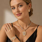 💎 -50% ! ✨ Parure de Bijoux Strass Élégante 4 Pièces – Alliage Zinc + Strass – Collier, Boucles d’Oreilles, Bracelet & Bague pour Soirée et Cadeau 🎁