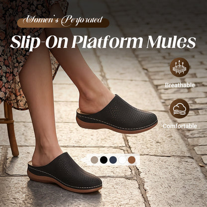 👡 -50% ! 🌬️ Mules à Enfiler pour Femme Ajourées à Plateforme – Synthétique + Caoutchouc – Design Sans Talon & Semelle Épaisse pour Confort Quotidien ☀️