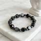 📿 -50% ! ✨ Bracelet Vintage en Pierre Synthétique Ronde – Pierre + Alliage – Ajustement Élastique & Style Unisexe pour Quotidien Chic 🎀