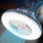 🌀 -50% ! 💡 Ventilateur Lumineux Portable – Solaire + Recharge USB – Autonomie Toute Nuit & Crochet Intégré pour Camping et Urgence 🏕️