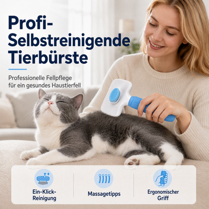 🐾 -50% ! 🧹 Brosse Auto-Nettoyante pour Animaux de Compagnie – Acier Inoxydable + Caoutchouc + ABS – Poils Doux & Poignée Ergonomique pour Chat et Chien 🐶