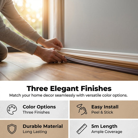 🏠 -50% ! 🧱 Baguette de Finition Flexible pour Bords de Mur – Plastique + Mousse HD – Autocollante & Imperméable pour Joints, Plinthes et Angles 📏