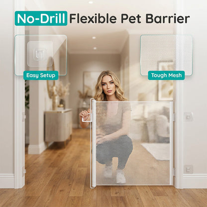 📢 50% DE RÉDUCTION !! ⏰ Barrière de Sécurité Intérieure Réglable – Acier Inoxydable – Sans Perçage & Résistant aux Griffes pour Animaux et Bébés 🛡️
