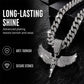 📢 50% OFF !! ⏰ Collier Pendentif Strass pour Homme – Alliage Zinc + Strass AAA – Design Ailes Iced-Out & Chaîne 50/60 cm pour Streetwear Hip-Hop 💎