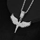 📢 50% OFF !! ⏰ Collier Pendentif Strass pour Homme – Alliage Zinc + Strass AAA – Design Ailes Iced-Out & Chaîne 50/60 cm pour Streetwear Hip-Hop 💎