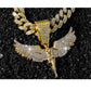 📢 50% OFF !! ⏰ Collier Pendentif Strass pour Homme – Alliage Zinc + Strass AAA – Design Ailes Iced-Out & Chaîne 50/60 cm pour Streetwear Hip-Hop 💎