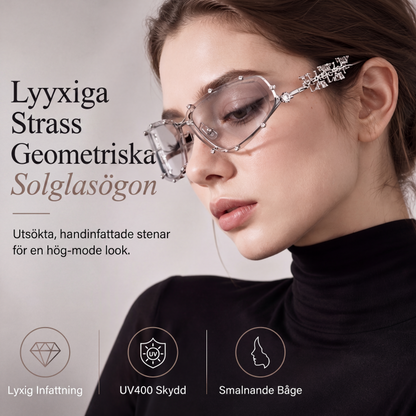 🕶️ -50% ! ✨ Lunettes de Soleil Chica avec Détails en Strass pour Femme – Alliage Cuivre + Verres AC – Monture Géométrique UV400 & Effet Affinant 💎