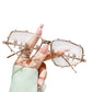 🕶️ -50% ! ✨ Lunettes de Soleil Chica avec Détails en Strass pour Femme – Alliage Cuivre + Verres AC – Monture Géométrique UV400 & Effet Affinant 💎