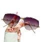 🕶️ -50% ! ✨ Lunettes de Soleil Chica avec Détails en Strass pour Femme – Alliage Cuivre + Verres AC – Monture Géométrique UV400 & Effet Affinant 💎