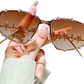 🕶️ -50% ! ✨ Lunettes de Soleil Chica avec Détails en Strass pour Femme – Alliage Cuivre + Verres AC – Monture Géométrique UV400 & Effet Affinant 💎