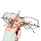 🕶️ -50% ! ✨ Lunettes de Soleil Chica avec Détails en Strass pour Femme – Alliage Cuivre + Verres AC – Monture Géométrique UV400 & Effet Affinant 💎