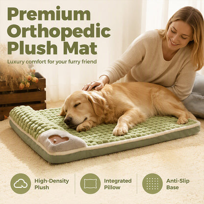 🐾 -50% ! ☁️ Tapis de Couchage Premium en Peluche pour Animaux – Velours Cristal – Soutien Ergonomique & Bord Oreiller pour Sommeil Réparateur 🛏️