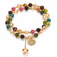 💎 -50% ! 💜 Bracelet Élégant en Tourmaline – Cristal – Double Tour & Pendentif Cadenas Micro-Pavé pour Quotidien Raffiné et Cadeau ✨