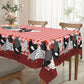 🏠 -50% ! 🐓 Nappe à Carreaux Rouges avec Motif Coq – Polyester – Anti-Taches & Bordure Dentelle Ondulée pour Ambiance Campagne Rustique 🧺