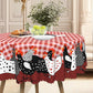 🏠 -50% ! 🐓 Nappe à Carreaux Rouges avec Motif Coq – Polyester – Anti-Taches & Bordure Dentelle Ondulée pour Ambiance Campagne Rustique 🧺