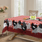 🏠 -50% ! 🐓 Nappe à Carreaux Rouges avec Motif Coq – Polyester – Anti-Taches & Bordure Dentelle Ondulée pour Ambiance Campagne Rustique 🧺